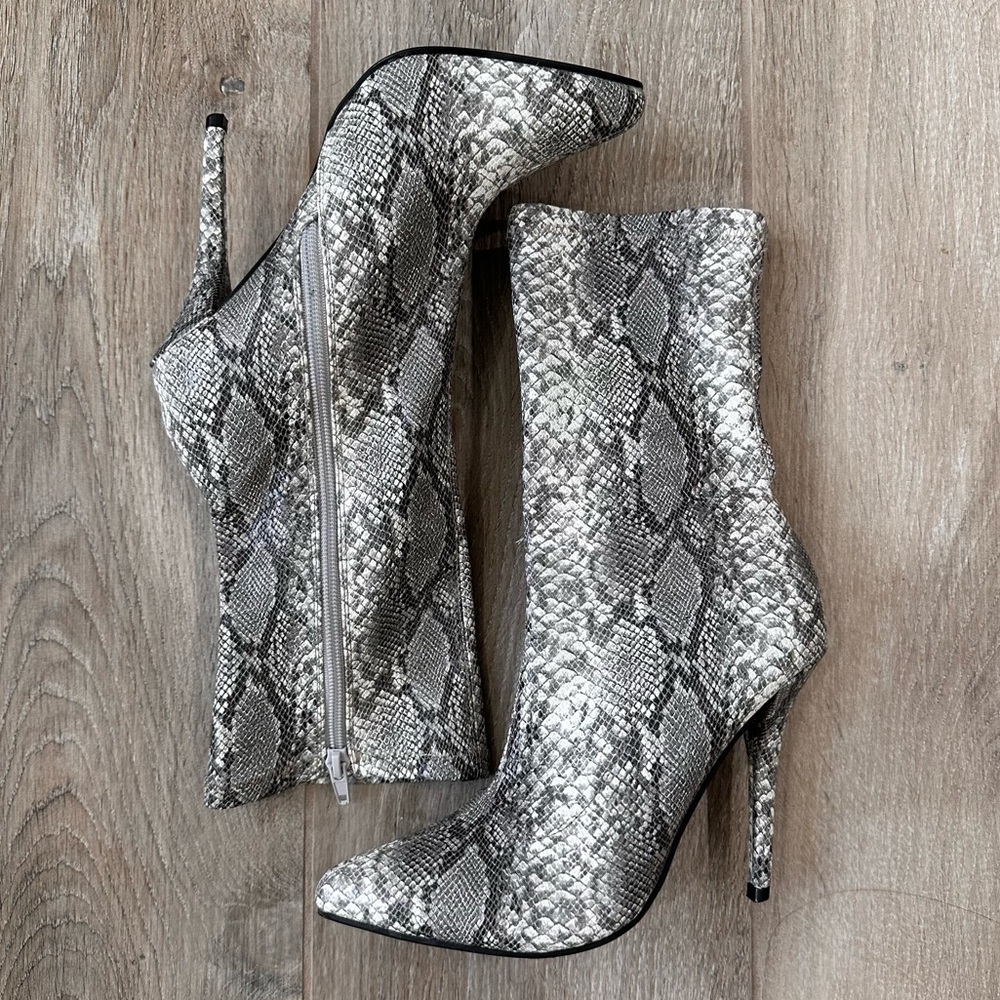 Snake skin bootie